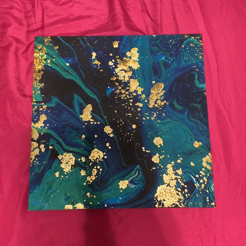 Blue marble gemstone canvas print